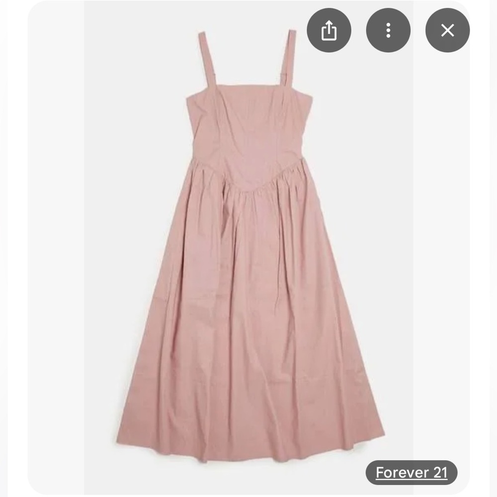 Forever 21 Pink Poplin Midi Dress